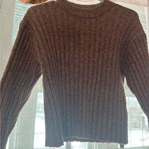 Zara Kids Brown Ribbed Sweater